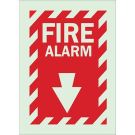 Bradyglo Fire Alarm Sign - Photoluminescent Polyester - Red on Glow - 14 x 10