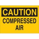 CAUTION Compressed Air Sign - Light Duty Plastic - Black on Yellow - 7 x 10