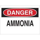 DANGER Ammonia Sign - Light Duty Plastic - Black/Red on White - 7 x 10