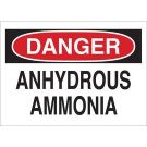DANGER Anhydrous Ammonia Sign - Light Duty Plastic - Black/Red on White - 7 x 10