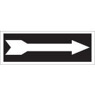 Right Arrow Sign - Self-sticking Polyester - White on Black - 3.5 x 10