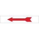 Left Arrow Sign - Self-sticking Polyester - Red on White - 1.75 x 10