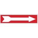 Right Arrow Sign - Self-sticking Polyester - White on Red - 3.5 x 14