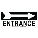 Entrance Sign - Self-sticking Polyester - White on Black - 6.5 x 14