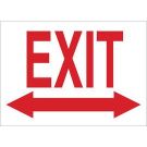 Exit Sign - Self-sticking Polyester - Red on White - 10 x 14