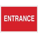 Entrance Sign - Light Duty Plastic - White on Red - 7 x 10