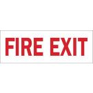 Fire Exit Sign - Non-reflective Aluminum - Red on White - 10 x 14