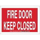 Fire Door Keep Closed Sign - Light Duty Plastic - Black on Yellow - 7 x 10