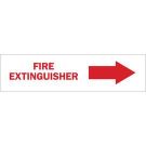 Fire Extinguisher Sign - Self-sticking Polyester - Red on White - 3.5 x 14