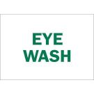 Eye Wash Sign - Self-sticking Polyester - Green on White - 7 x 10