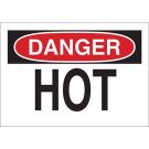 DANGER Hot Sign - Light Duty Plastic - Black/Red on White - 10 x 14