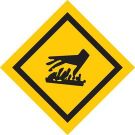Hot Surface Picto Sign - Self-sticking Polyester - Black on Yellow - 7 x 7