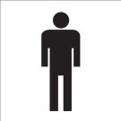 Man Picto Sign - Non-reflective Aluminum 7 x 10 - Black on White