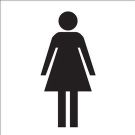 Woman Picto Sign - Non-Reflective Aluminum 7 x 10 - Black on White