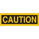 CAUTION Sign - Self-sticking Polyester - Black on Yellow - 2.25 x 9