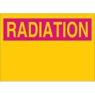 RADIATION Sign - Light Duty Plastic - Pink on Yellow - 7 x 10