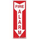 Fire Alarm Sign - Self-sticking Polyester - White on Red - 14 x 5