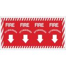Fire Extinguisher Sign - Self-sticking Polyester - White on Red - 14 x 28