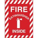 Fire Extinguisher Inside Sign - Premium Fiberglass - White on Red - 7 x 10