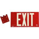 BradyGlo Exit Sign - Steel Framed, 50 Ft Viewing Distance, Double Sided With Bracket - Glow on Red - 8.25 x 15.25