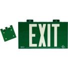 BradyGlo Exit Sign - Steel Framed, 50 Ft Viewing Distance, Double Sided With Bracket - Glow on Green - 8.25 x 15.25