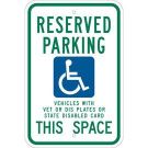 Handicapped RESERVED PARKING THIS SPACE Sign - Premium Fiberglass - Red on White - 24 x 18