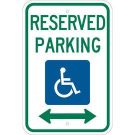 Handicapped Reserved Parking Sign - Reflective Aluminum - Blue/Green on White - 18 x 12