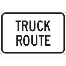 Truck Route Sign - Reflective Aluminum 18x24 - Black on White