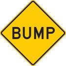 Bump Sign - Reflective Aluminum 24x24 - Black on Yellow