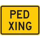 Ped Xing Sign - Reflective Aluminum - 18x24 - Black on Yellow
