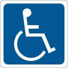 Handicapped Picto Sign - Reflective Aluminum - White on Blue - 12 x 12