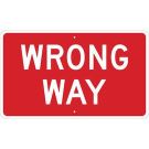 Wrong Way Sign - 18x30 - White on Red