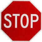 STOP Sign - 24x24 - White on Red