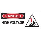 DANGER High Voltage Sign - Premium Fiberglass - Black/Red on White - 7 x 17