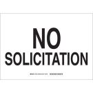 No Solicitation Sign - Light Duty Plastic - Black on White - 10 x 14