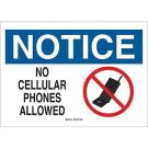 SECURITY NOTICE Use Of Cellular Phone Is Prohibited In This Facility Sign - Light Duty Plastic - Black/Blue/Red on White - 10 x 14