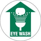 Anti Skid Floor (Eye Wash) Sign - Anti-skid Laminated Vinyl - Green on White - 17 Inch Diameter