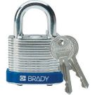 Brady Standard-size Steel Padlock - 5-pin Cylinder, 0.75" Shackle Clearance, Blue