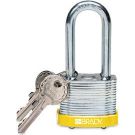 Brady Standard-size Steel Padlock - 5-pin Cylinder, 2" Shackle Clearance, Yellow