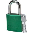 Abus Standard Size Aluminum Padlock - 6-pin Cylinder, 1 In. Shackle Clearance, Green