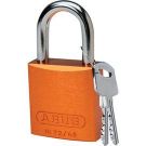Abus Standard Size Aluminum Padlock - 6-pin Cylinder, 1 In. Shackle Clearance, Orange