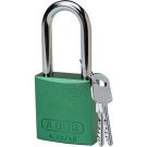 Abus Standard Size Aluminum Padlock - 6-pin Cylinder, 1.5 In. Shackle Clearance, Green