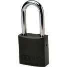 Abus Standard Size Aluminum Padlock - 6-pin Cylinder, 1.5 In. Shackle Clearance, Black