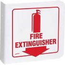 Standard "L" Fire Extinguisher Sign - Acrylic, High Visibility L-style - Red on White - 8 x 8