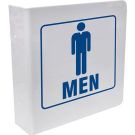 L Men Sign - Blue on White - 8 x 8