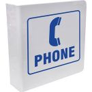 L Phone Sign - Acrylic, High Visibility L-style - Blue on White - 8 x 8