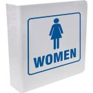L Women Sign - Blue on White - 8 x 8