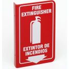 Bilingual L Fire Extinguisher Sign - Acrylic, High Visibility L-style, English And Spanish Bilingual - White on Red - 11 x 7