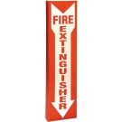 Tall Fire Extinguisher "L" Sign - Red on White - 18 x 4.5