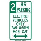 830 Pm Mon-Sat Sign - Reflective Aluminum - Green on White - 18 x 12